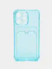 Бирюзовый чехол для iPhone 13 Pro, с карманом для карт