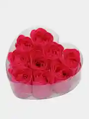 Фуксия подарочный набор мыльные розы "Сердце", 9 бутонов роз