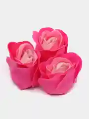 Тёмно-розовый подарочный набор мыльных роз "Сердце", 6 штук