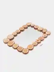 Панно с зеркалом из спилов можжевельника для бани
