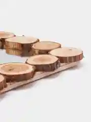 Панно с зеркалом из спилов можжевельника для бани