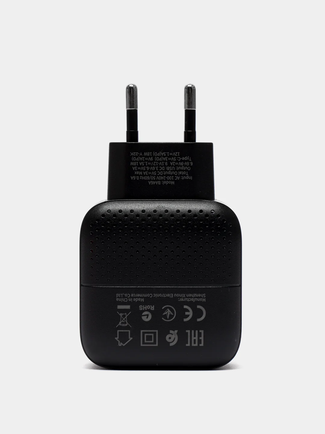 Черный зарядное устройство BOROFONE BA46A, USB, Type-C, быстрая зарядка 3.0, 3 A, 18W