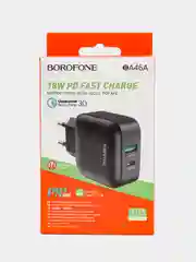 Черный зарядное устройство BOROFONE BA46A, USB, Type-C, быстрая зарядка 3.0, 3 A, 18W