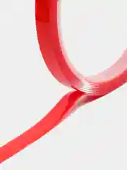 Скотч двухсторонний прозрачный, красный, 2 метра 8 мм