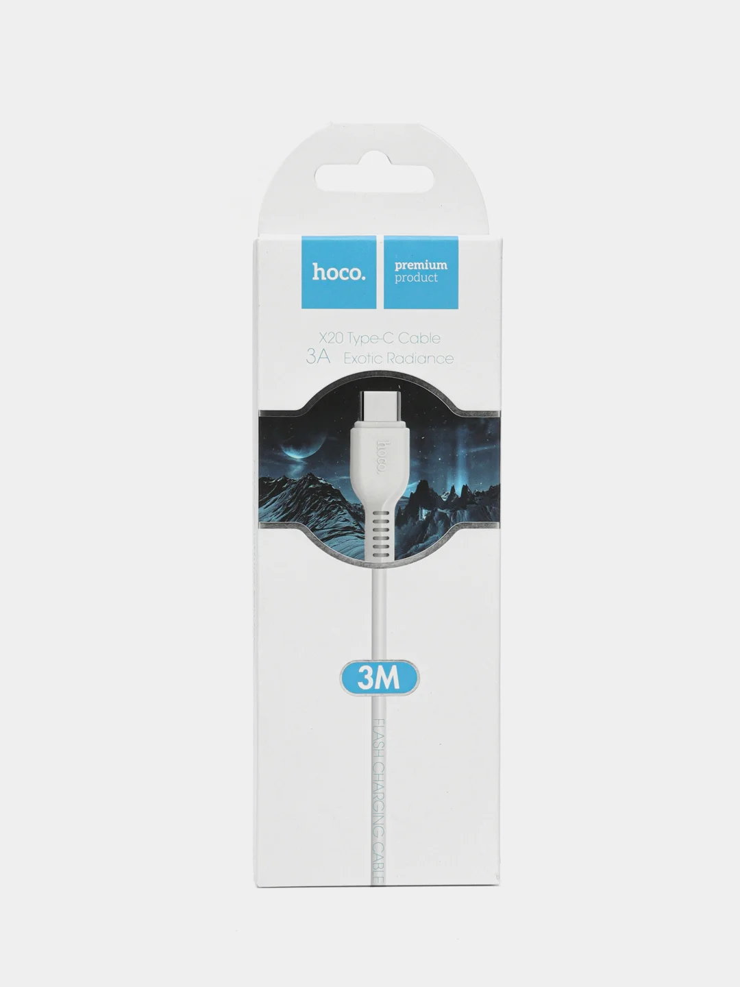 Белый usb Кабель micro USB 2.4A / Type-C 3A, Hoco X20, 3 метра