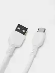Белый usb Кабель micro USB 2.4A / Type-C 3A, Hoco X20, 3 метра