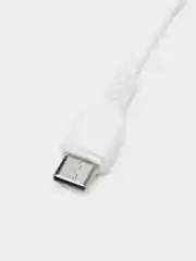 Белый usb Кабель micro USB 2.4A / Type-C 3A, Hoco X20, 3 метра