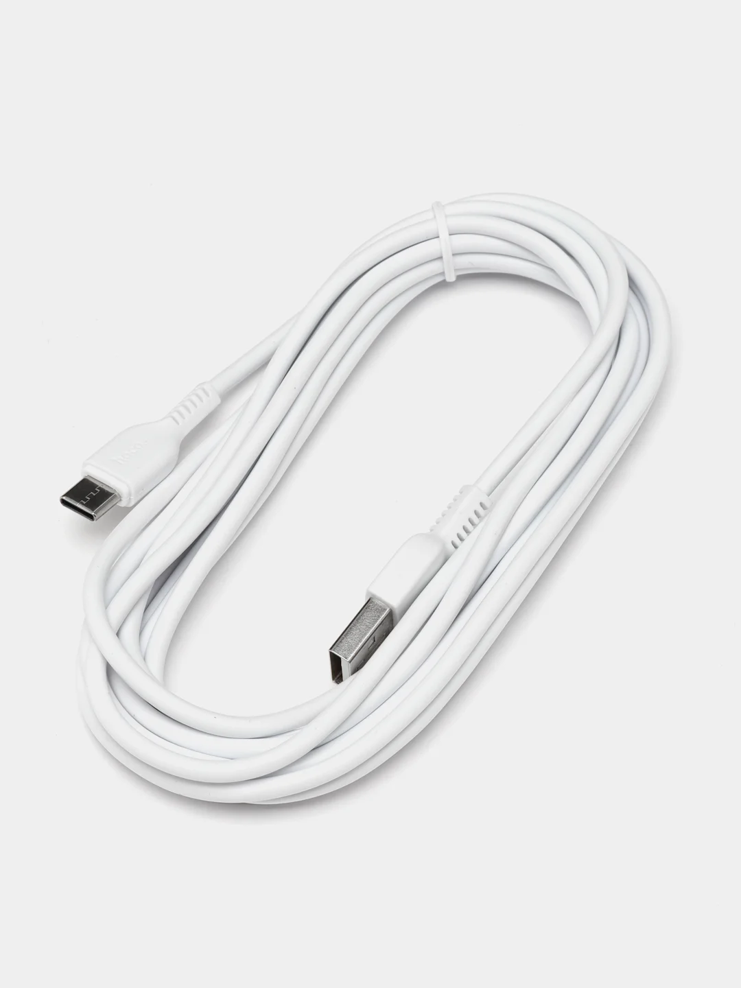 Белый usb Кабель micro USB 2.4A / Type-C 3A, Hoco X20, 3 метра