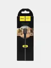 Черный usb Кабель micro USB 2.4A / Type-C 3A, Hoco X20, 3 метра