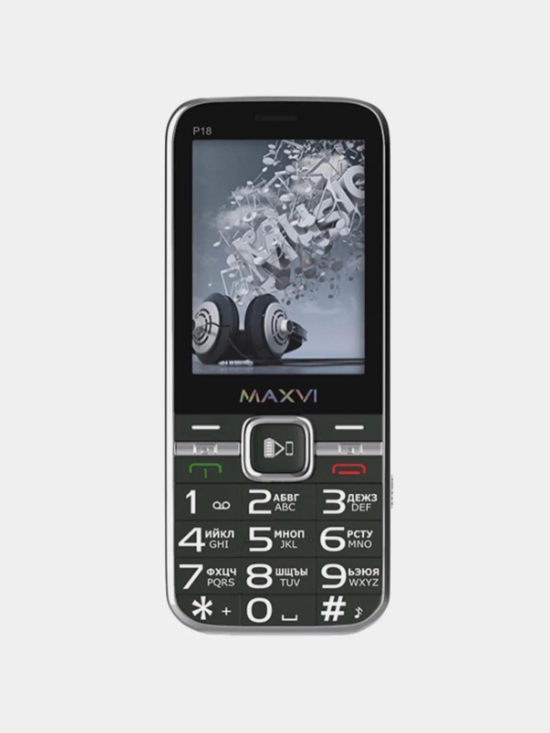 Черный мобильный телефон Maxvi P18, 3 SIM, С КАМЕРОЙ, ФУНКЦИЯ POWER BANK, АККУМУЛЯТОР 3200мАч