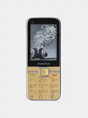 Золотой мобильный телефон Maxvi P18, 3 SIM, С КАМЕРОЙ, ФУНКЦИЯ POWER BANK, АККУМУЛЯТОР 3200мАч