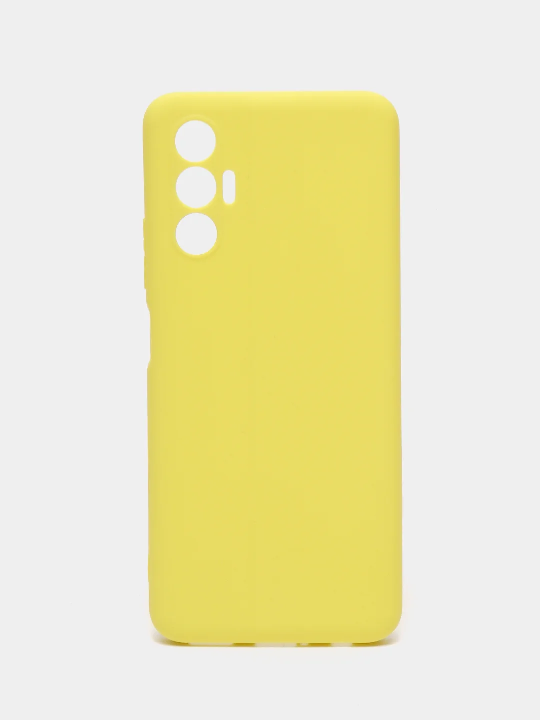 Желтый чехол для Tecno Pova 3, силиконовый, цветной, матовый