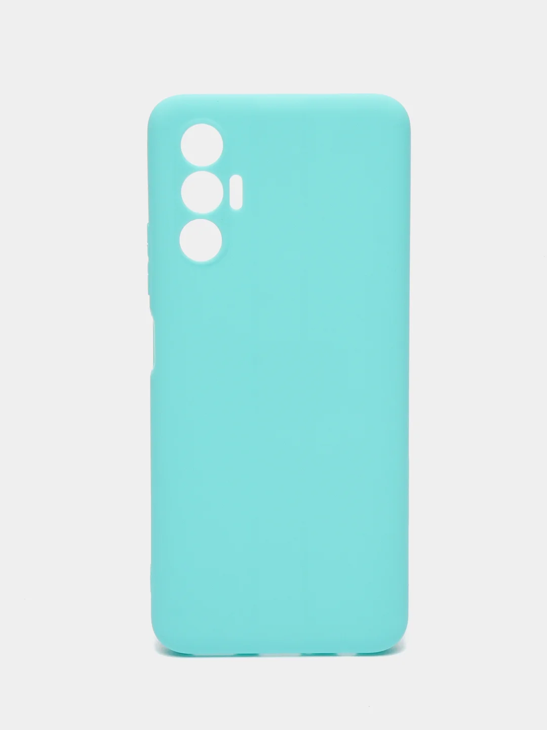 Бирюзовый чехол для Tecno Pova 3, силиконовый, цветной, матовый
