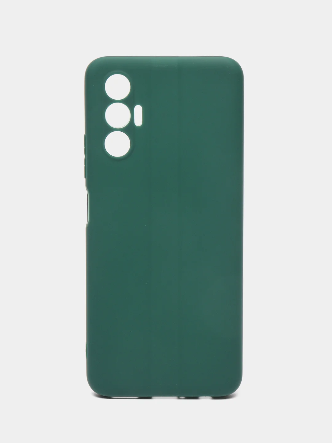 Тёмно-зелёный чехол для Tecno Pova 3, силиконовый, цветной, матовый