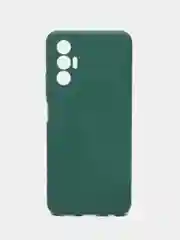 Тёмно-зелёный чехол для Tecno Pova 3, силиконовый, цветной, матовый
