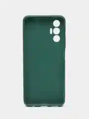 Тёмно-зелёный чехол для Tecno Pova 3, силиконовый, цветной, матовый