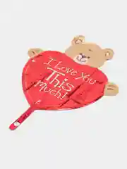 Шар фольгированный "Сердце с мишкой. I Love You", для палочки, 12"