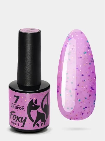 Сиреневый гель лак Foxy Expert LOLLIPOP светящийся в темноте 8ml