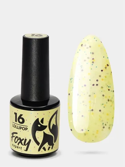 Лимонный гель лак Foxy Expert LOLLIPOP светящийся в темноте 8ml