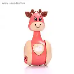 Бежевый меланж музыкальный зайчик-неваляшка, подарок к 8-му марта Музыкальная игрушка