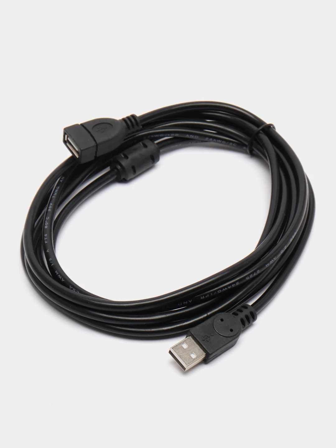 Черный кабель удлинитель USB 2.0, папа, мама