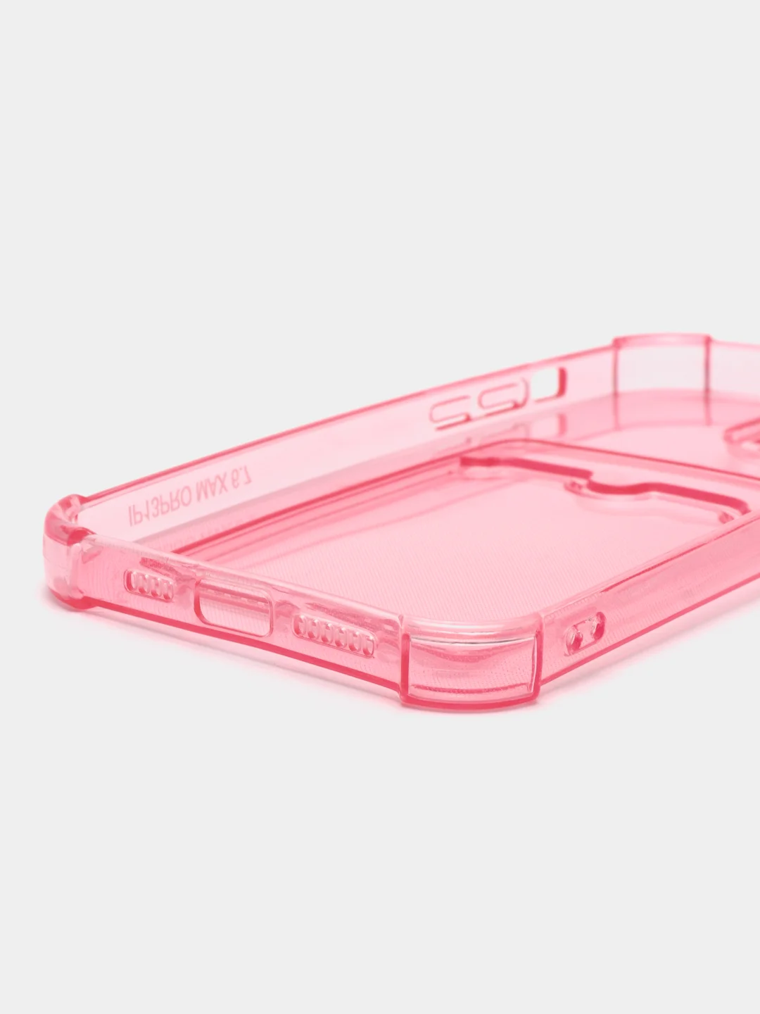 Розовый чехол для iPhone 13 Pro Max с карманом для карт
