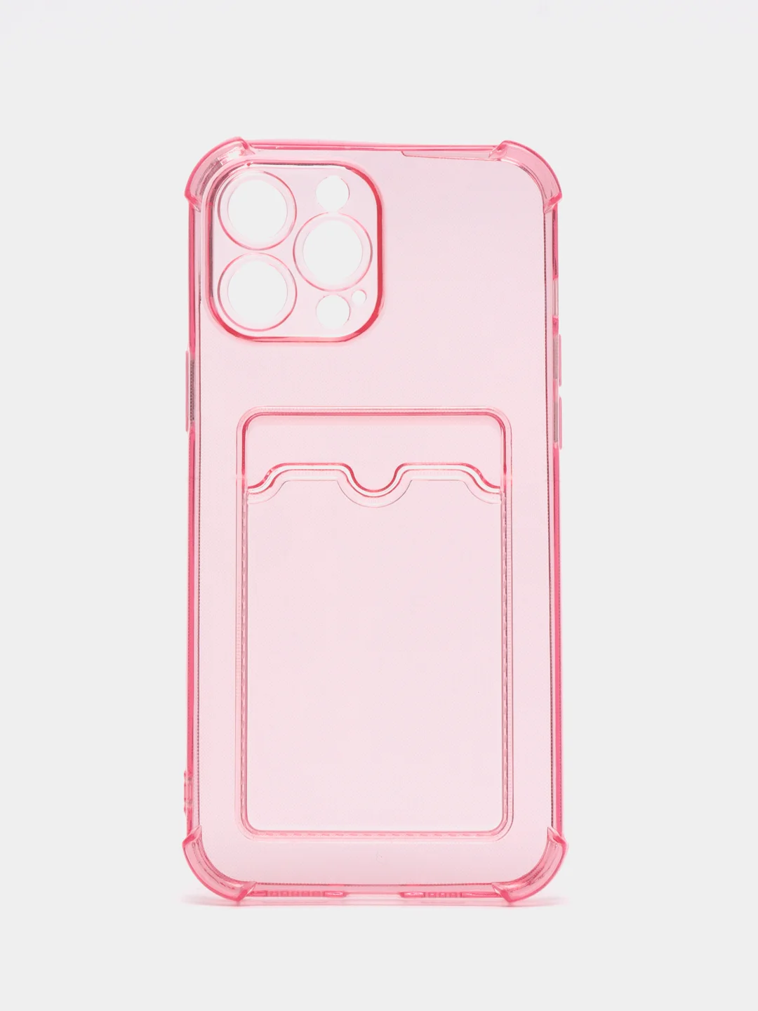 Розовый чехол для iPhone 13 Pro Max с карманом для карт