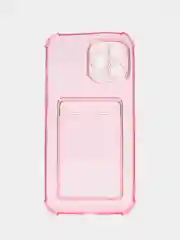 Розовый чехол для iPhone 13 Pro Max с карманом для карт