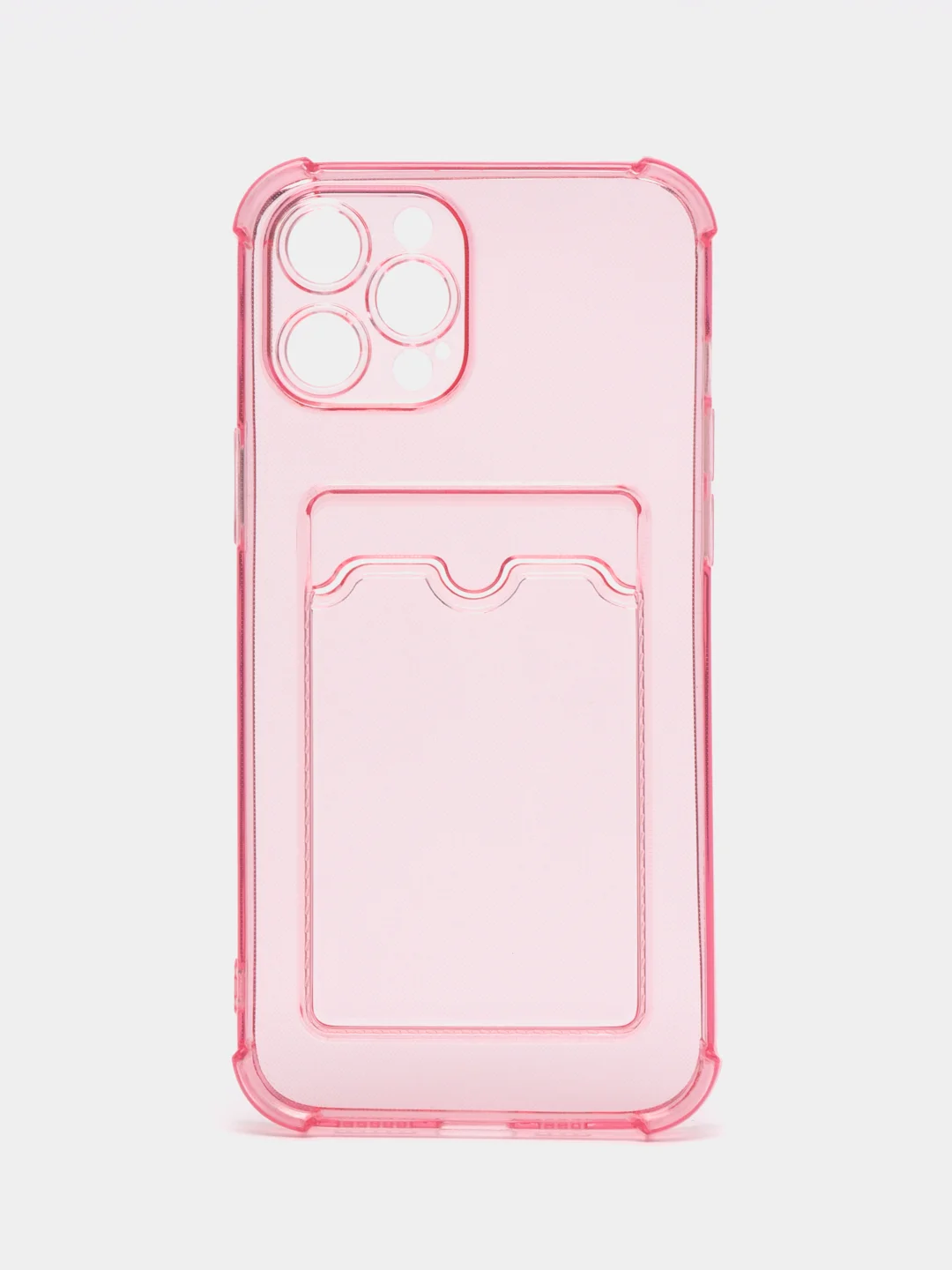 Розовый чехол для iPhone 12 Pro Max, с карманом для карт