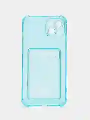 Бирюзовый чехол для iPhone 14 Plus, с карманом для карт