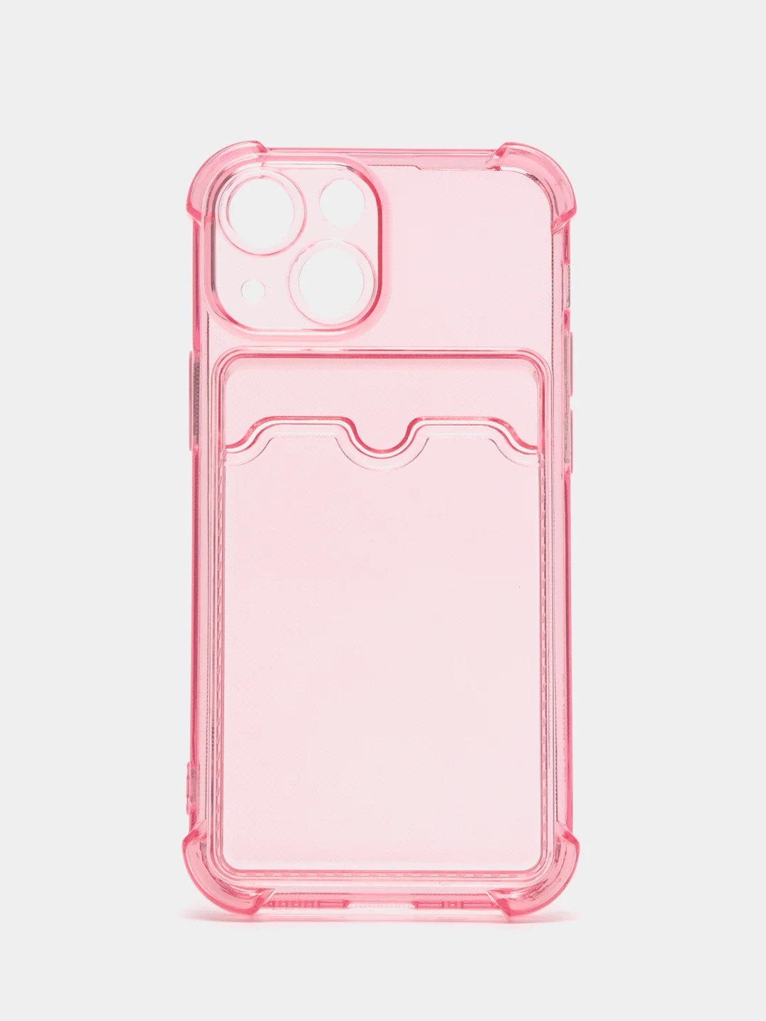 Розовый чехол для iPhone 13 Mini с карманом для карт