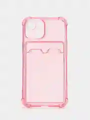 Розовый чехол для iPhone 13 Mini с карманом для карт