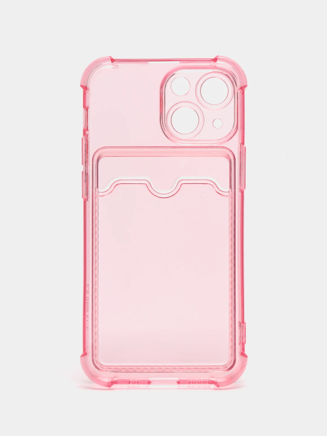 Розовый чехол для iPhone 13 Mini с карманом для карт