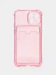 Розовый чехол для iPhone 13 Mini с карманом для карт