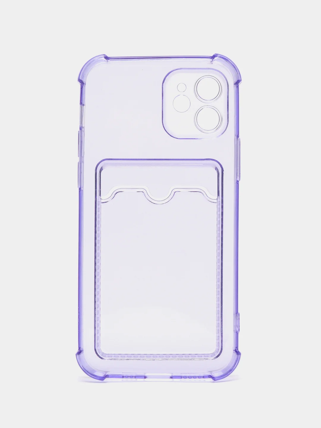 Лавандовый чехол для iPhone 12, с карманом для карт