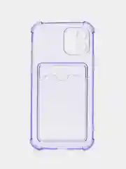 Лавандовый чехол для iPhone 12, с карманом для карт