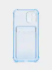 Синий чехол для iPhone 12, с карманом для карт