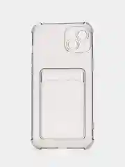 Серый чехол для iPhone 14 Plus, с карманом для карт