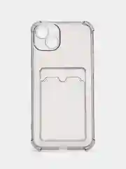 Серый чехол для iPhone 14 Plus, с карманом для карт