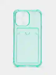 Салатовый чехол для iPhone 13 Pro, с карманом для карт