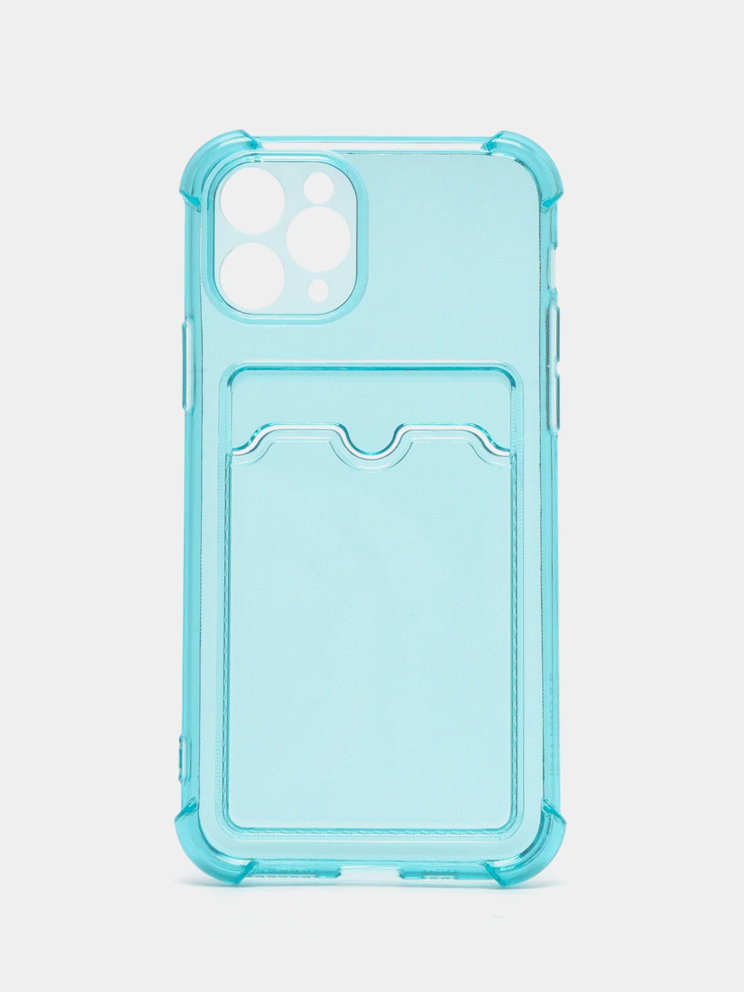 Бирюзовый чехол для iPhone 11 Pro, с карманом для карт