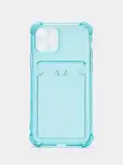 Бирюзовый чехол для iPhone 11 Pro, с карманом для карт