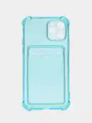 Бирюзовый чехол для iPhone 11 Pro, с карманом для карт