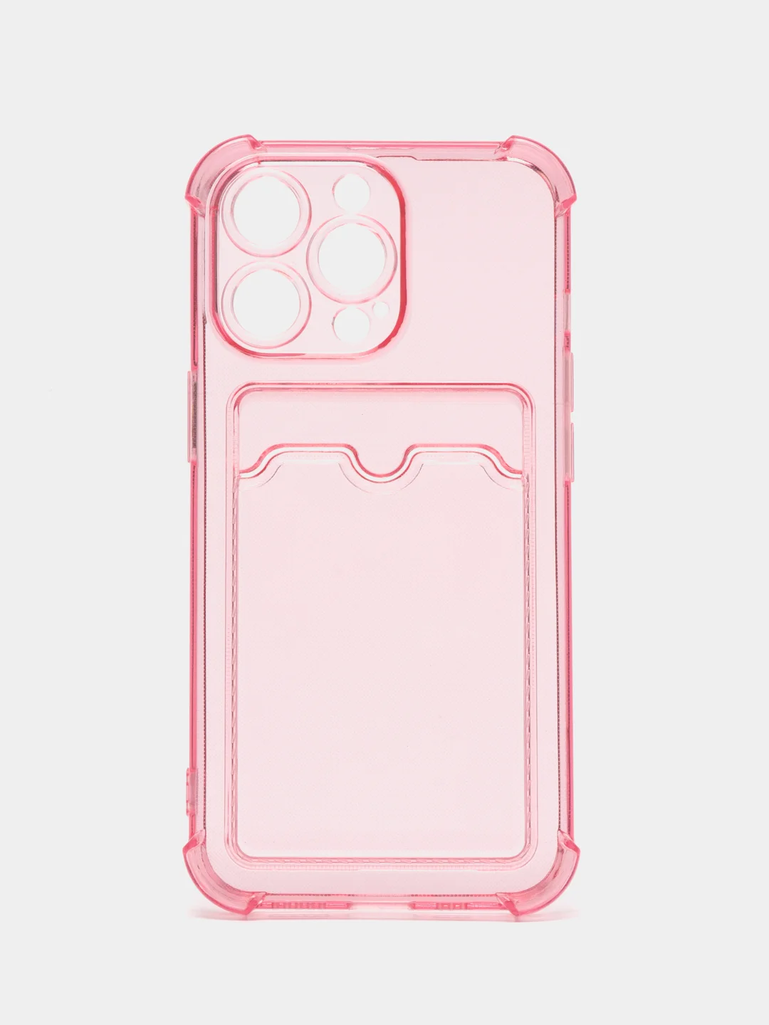Розовый чехол для iPhone 13 Pro, с карманом для карт