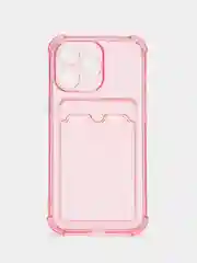 Розовый чехол для iPhone 13 Pro, с карманом для карт