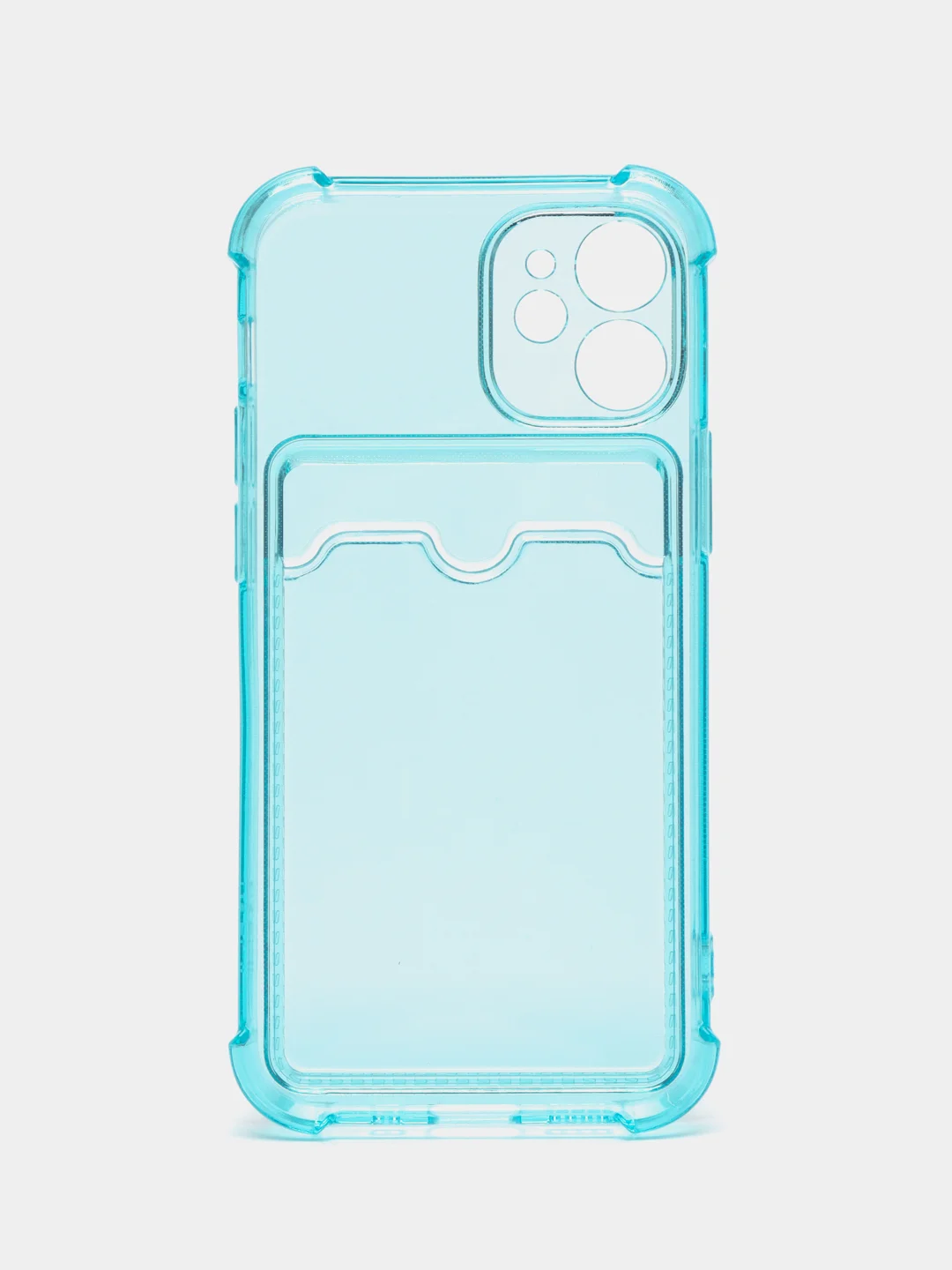 Бирюзовый чехол для iPhone 12 Mini, с карманом для карт
