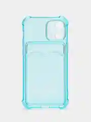 Бирюзовый чехол для iPhone 12 Mini, с карманом для карт