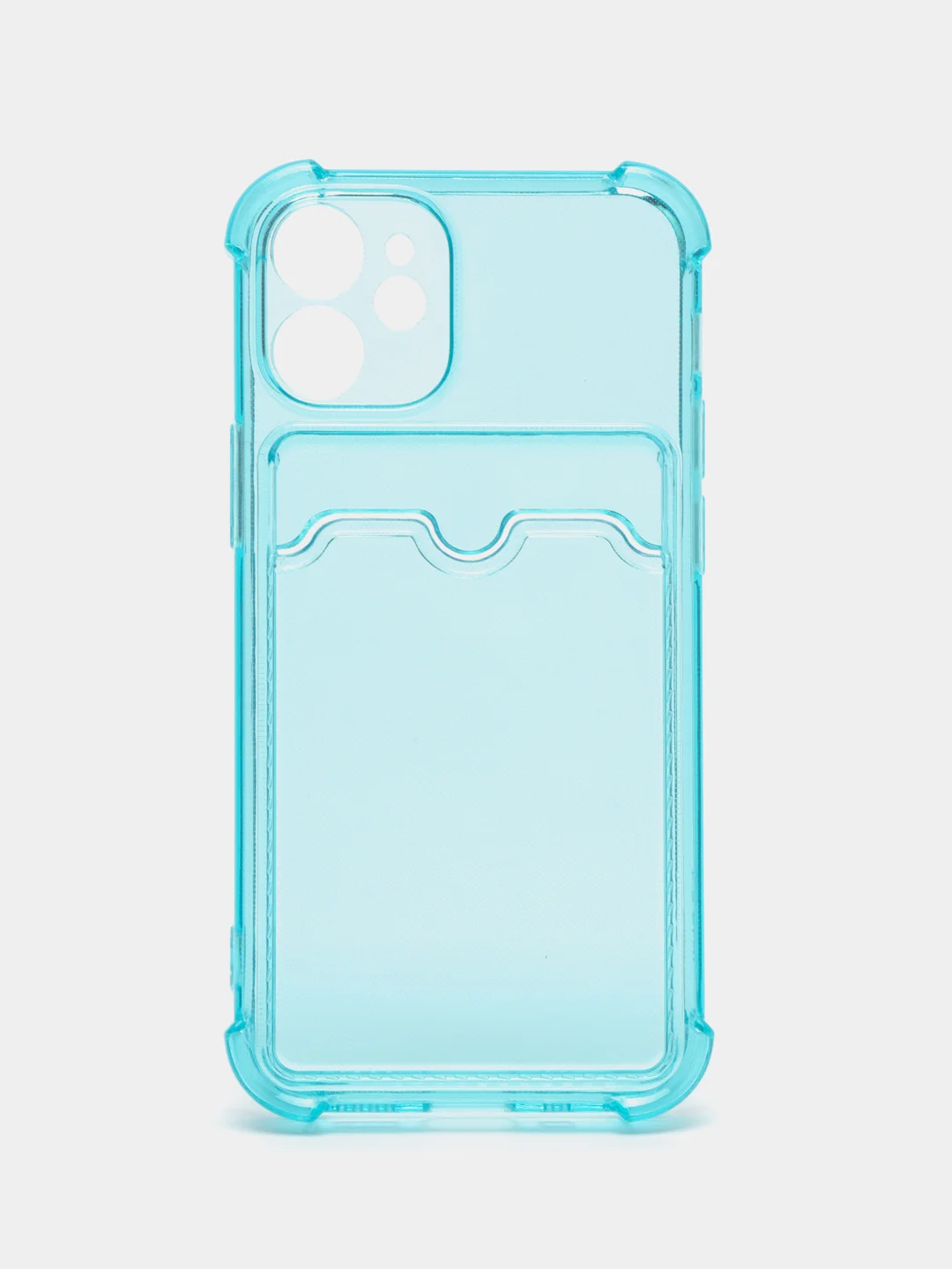 Бирюзовый чехол для iPhone 12 Mini, с карманом для карт