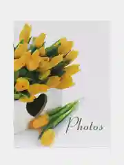 Желтый фотоальбом 100 фото, 10х15, "Цветы", твёрдая обложка
