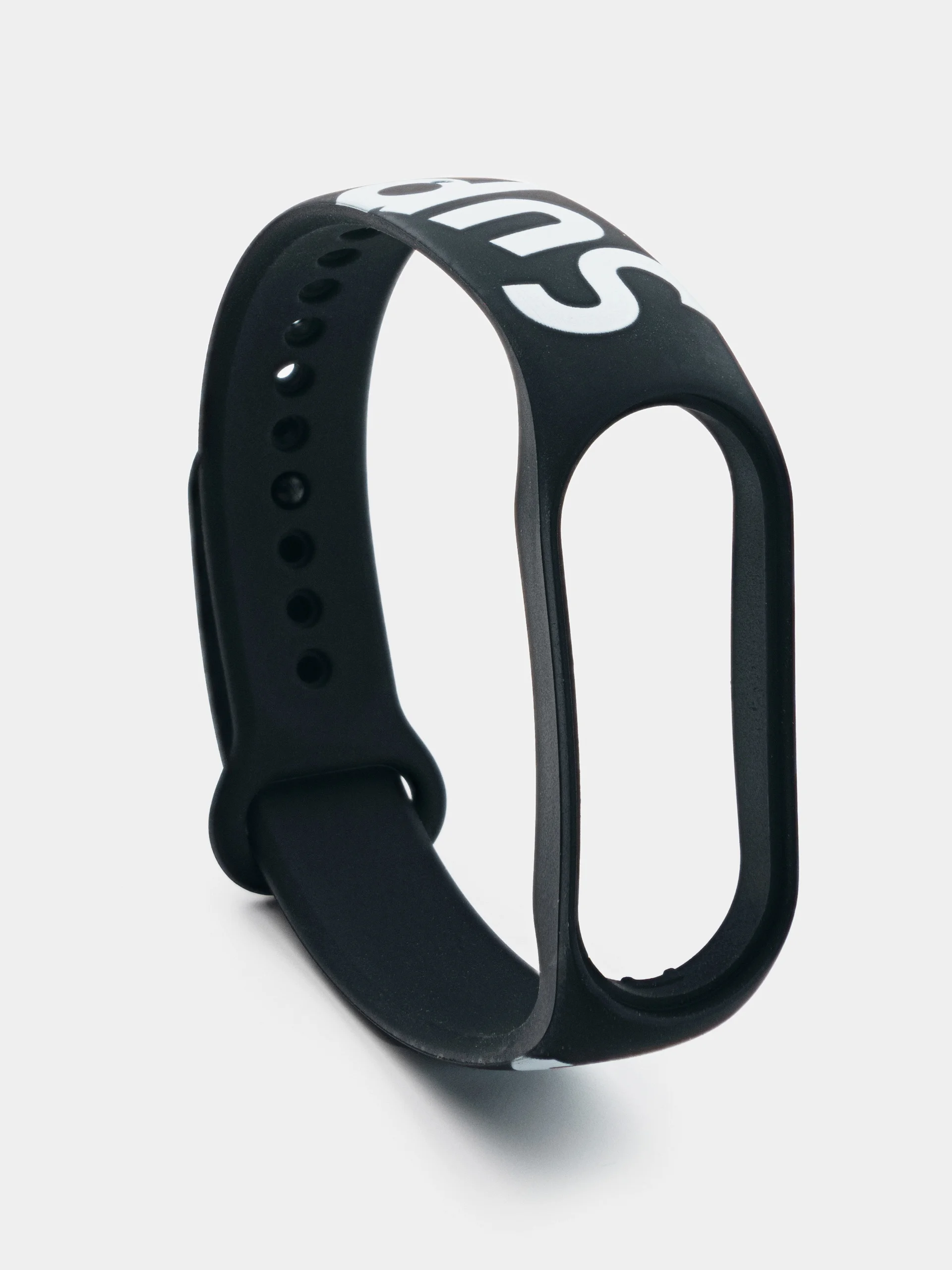 Черный ремешок для Xiaomi Mi Band 3/4/5/6/7 с рисунком